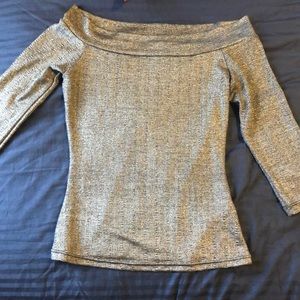 STUDIOF Off the Shoulder Gold Top